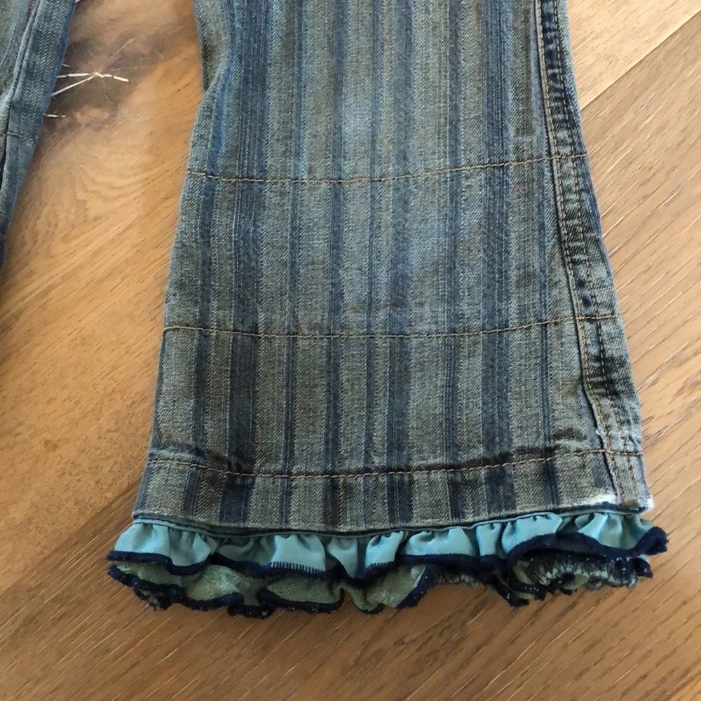 Cakewalk Wide Leg Ruffle Bottom Jeans, Girls 4 - Picture 3 of 7